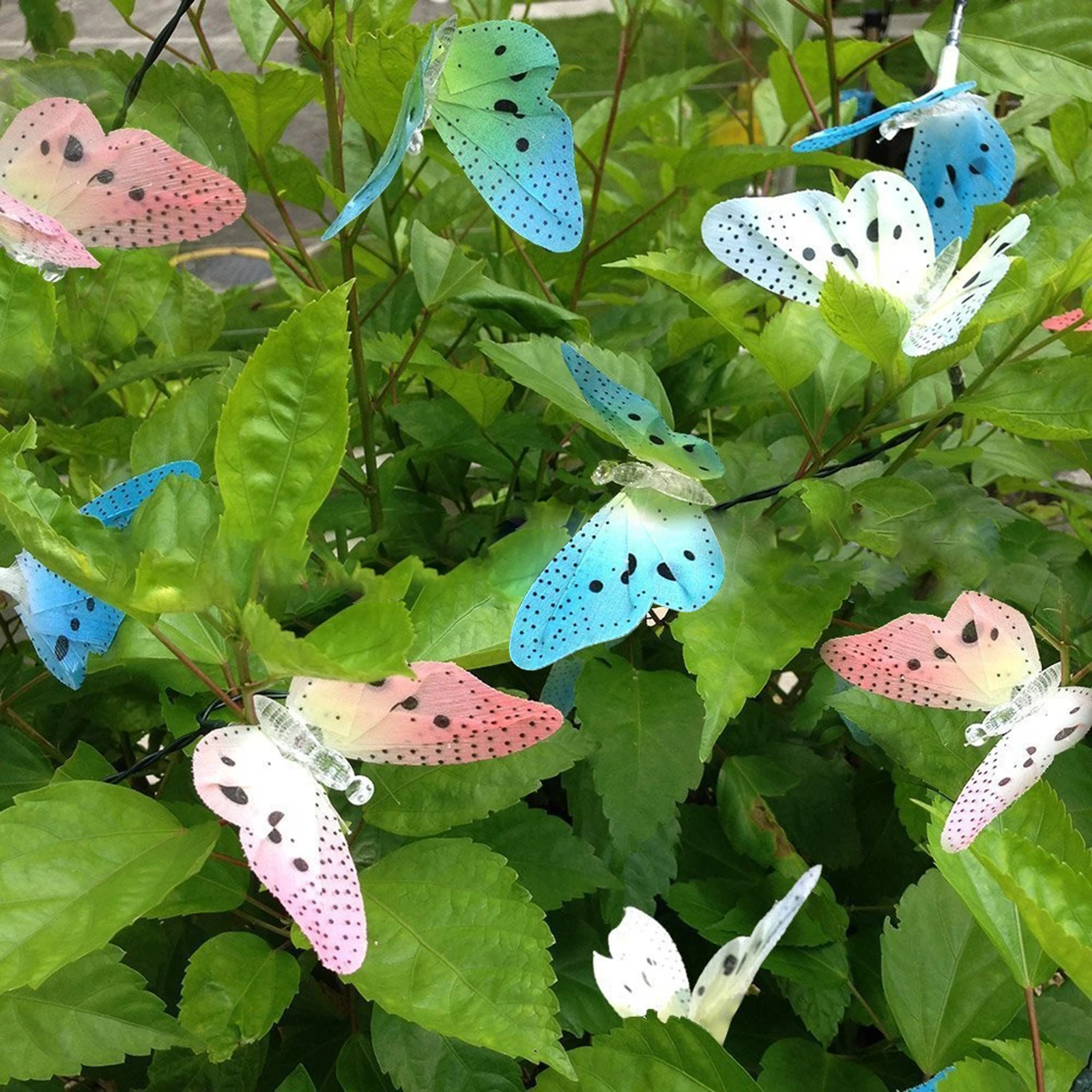 Светодиодная Водонепроницаемая уличная гирлянда с бабочками на солнечной