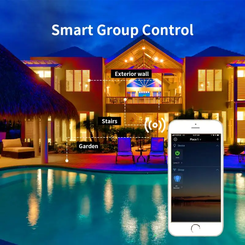 Умный RGB Светодиодный прожектор светильник 24 Вт Bluetooth открытый умный IP66