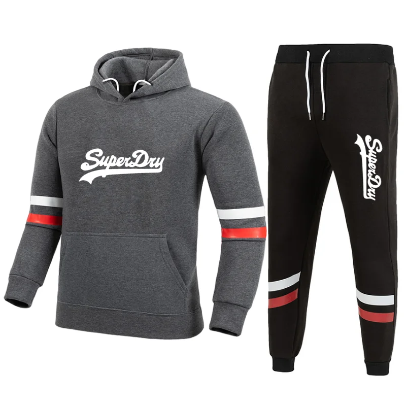 

Men's Suit 2021 New Trend Sports Suit Men's Hoodie Top Sportswear + Pants Sports Pants 2-piece Brand Suit Men's Fashion Hoodie
