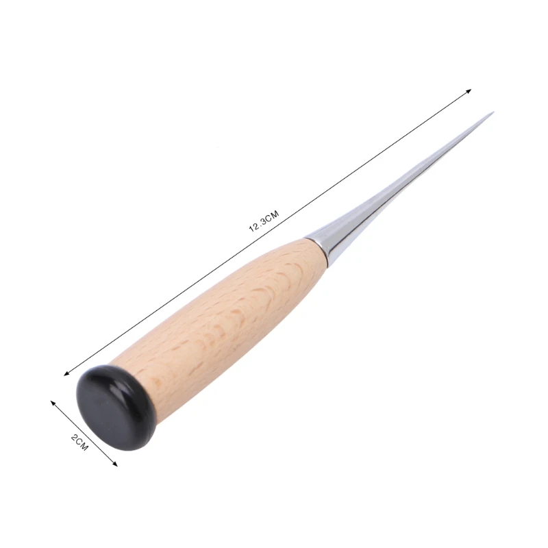 

Leather Craft Awl Tool Hole Maker Wooden Handle Sewing Stitching Punching