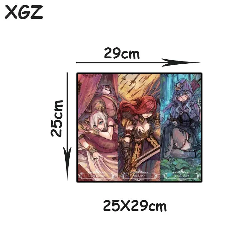 

XGZ Cartoon Sexy Girl Custom Large Gaming Computer Desk Mat Black Lock Edge Fairy Tail Mouse Pad Speed Rubber Stripe Non-slip