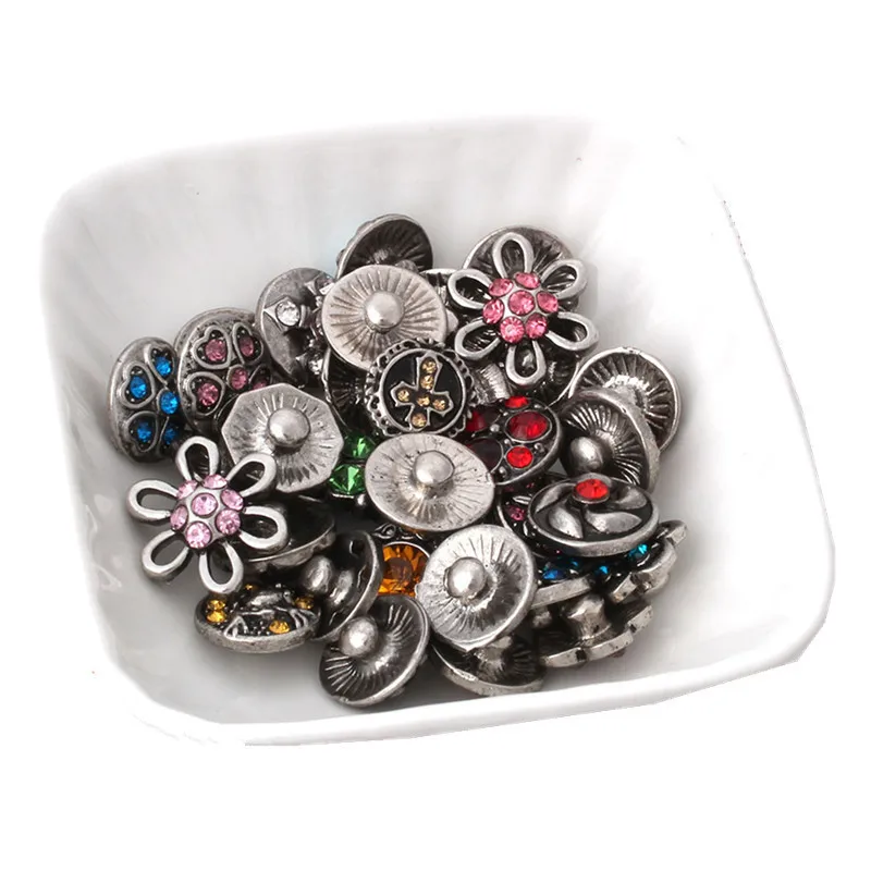 10 шт./лот новинка 12 мм ювелирное изделие смешанный стиль металл кнопки подходят