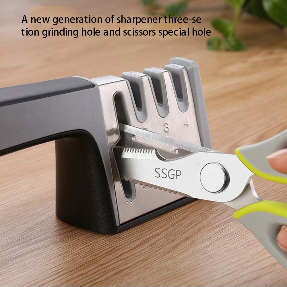 4 в 1 бытовой Ножи точилка Алмазный Керамика Кухня заточка вращающийся ножи с