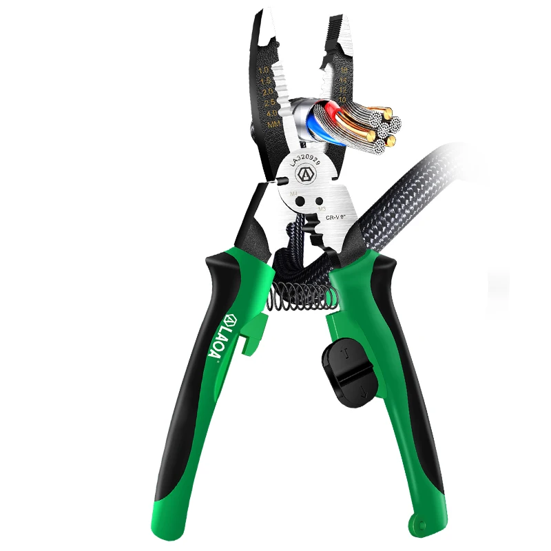

LAOA 9inch Multifunctional Needle Nose Pliers Wire Stripper Cable Cutter Clamp Electrician pliers CR-V