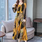 # Z35 элегантное офисное платье для женщин, модное осеннее женское платье до колена с круглым вырезом и длинным рукавом с леопардовым принтом, летнее платье, женское платье