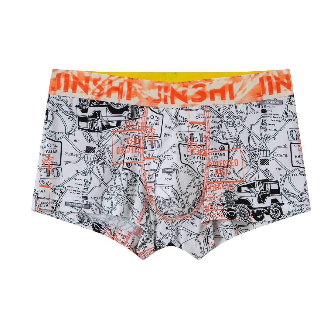 Men Underwear Print Boxer Bamboo Breathable Leggings Mens Boxer Short Perfect-Fit Comfortable Men's Panties