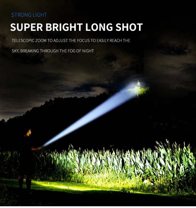 

Flashlights XHP99 Powerful Flashlight Portable USB Rechargeable Zoom Waterproof Tactical Torch For Outdoor Portable Lighting
