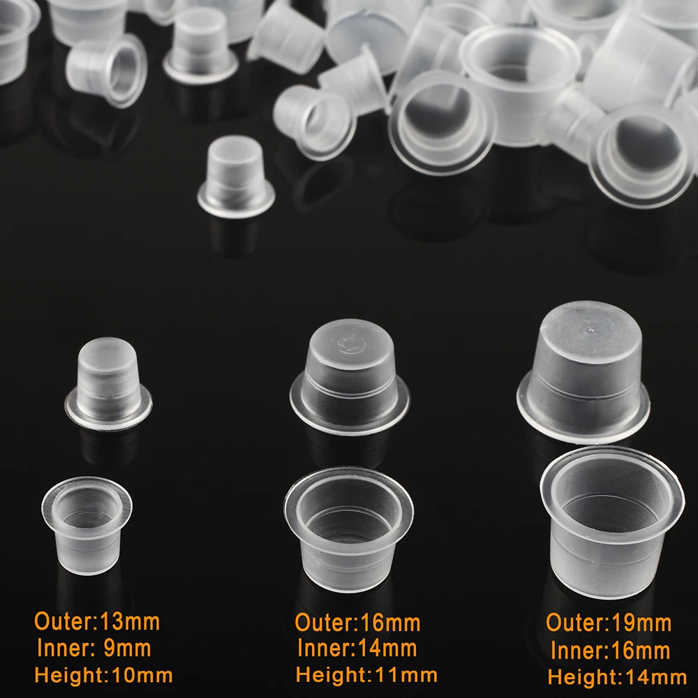 

1000Pcs Tattoo Ink Cups Disposable Translucent Microblading Tattoo Ink Cups Permanent Makeup Pigment Clear Ink Holder Container