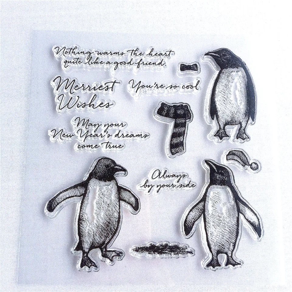 Lovely Catton Penguin Craft Transparent Silicone Stamp for Scrapbooking DIY Photo album Card Making Decorative Clear Stamp Sheet