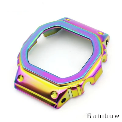 Colorful Bezel Ремешки для наручных часов из нержавеющей стали, Ремешки для наручных часов, Ремешки для наручных часов, браслет для DW5600 GMW5610 GW5000, Прямая поставка - Цвет ремешка: Colorful Bezel
