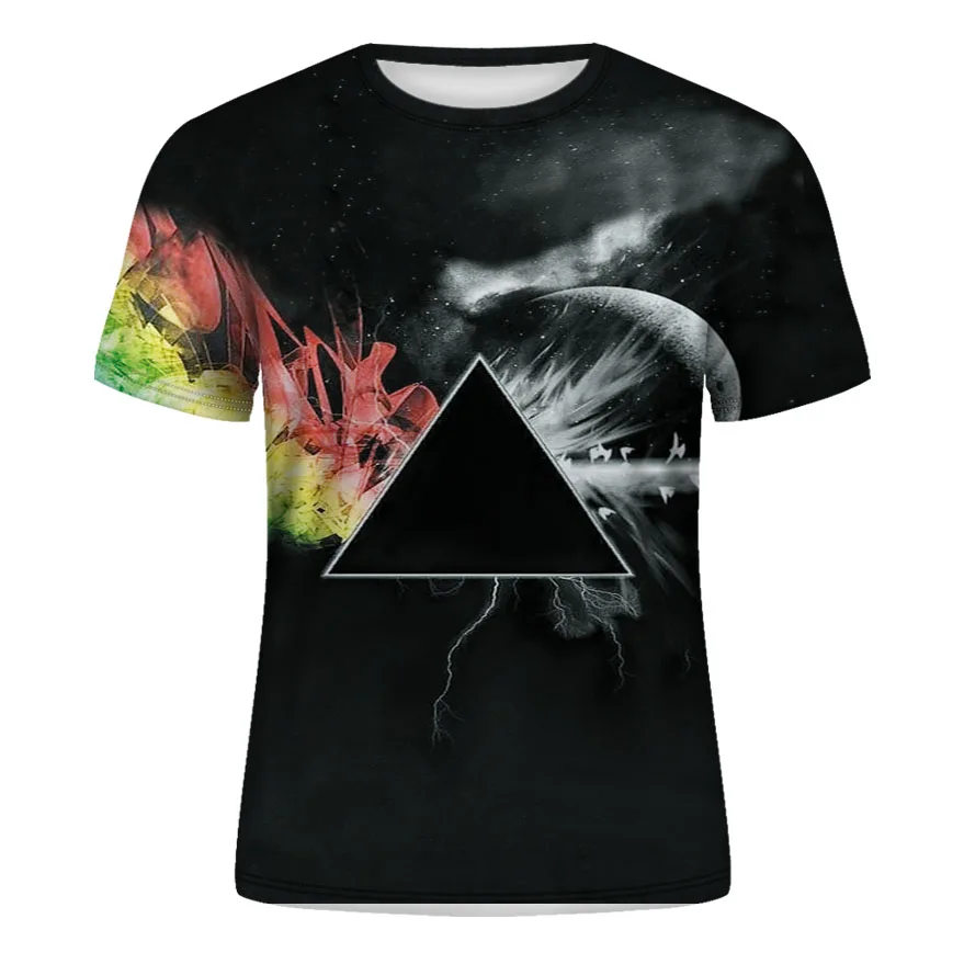 

Новая летняя мужская и женская Повседневная футболка с коротким рукавом с круглым воротником, трендовые забавные черные топы с черепом рок ...