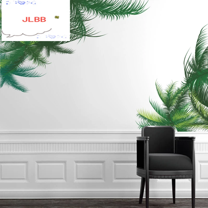 

3D Green leaves Wall Stickers Living room Sofa TV Background decoration Mural Art Decals home decor sticker adesivo de parede