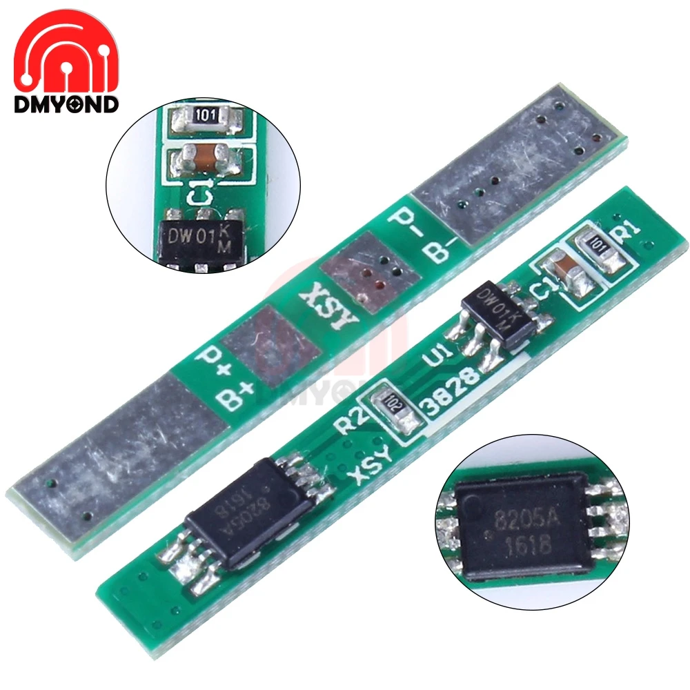 Плата защиты литиевых батарей 1S 3 7 V 2.5A плата 18650 PCB от перезарядки Bms мотора Липо