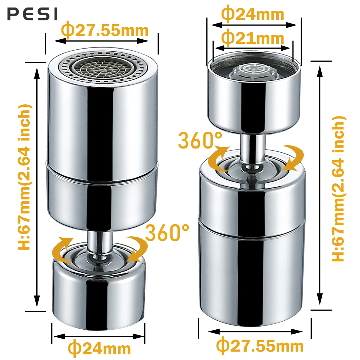 Аэратор для кухонной раковины из АБС/меди поворотный кран с большим углом 2