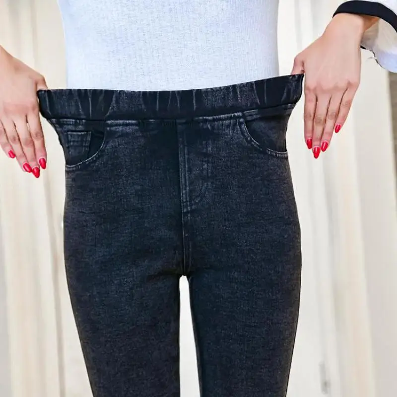 Korean Style Leggings Women Slim Jeggings Plus Size 6XL 5XL 4XL Stretch Elastic Pencil Leggings Ladies High Waist Shiny Leggings