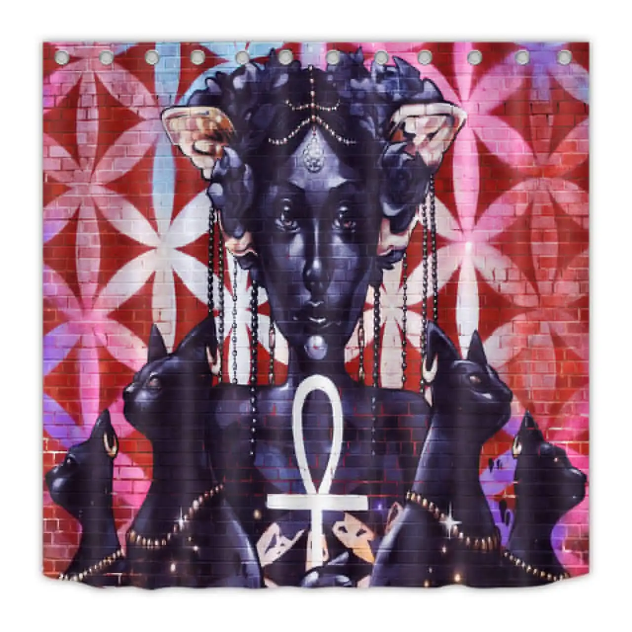 Водонепроницаемая занавеска для душа с изображением красивой девушки и черных