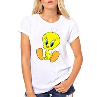 cartoon tweety bird piolin print funny t shirts women tumblr femme clothes anime new hot custom top female