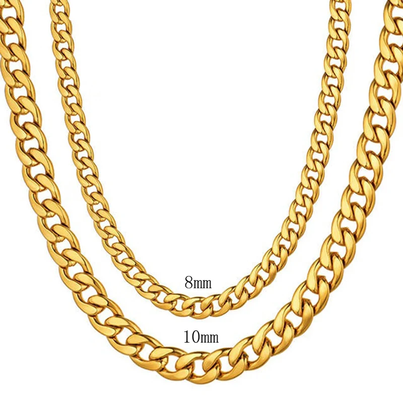 Цепочка Из кубинской цепи Майами ожерелье из нержавеющей стали в стиле хип-хоп