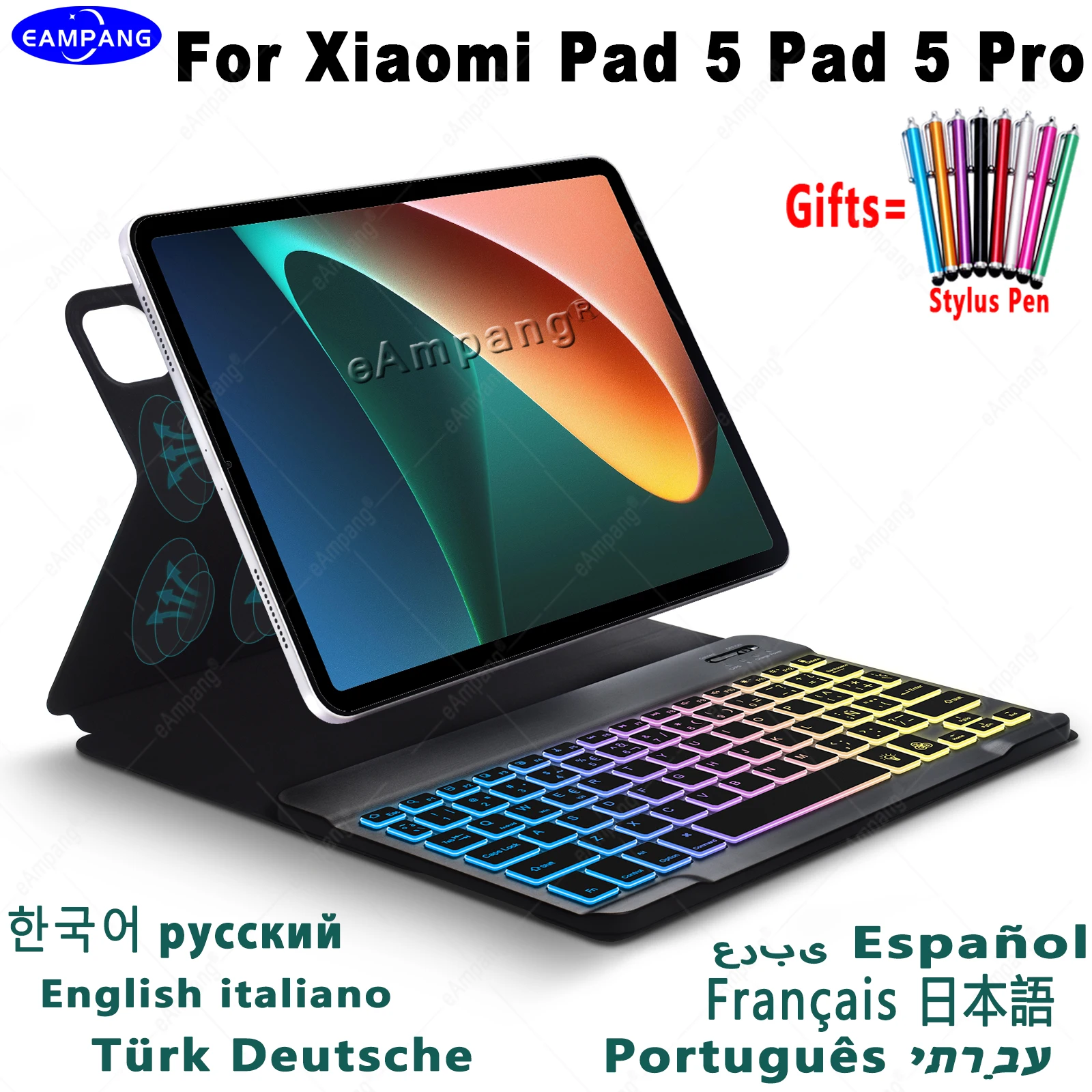 

Magnetic Backlit Keyboard Case for Xiaomi Pad 5 Pro 11 2021 Case Mipad 5 Case Mi Pad 5 Cover French Russian Korean Keyboard