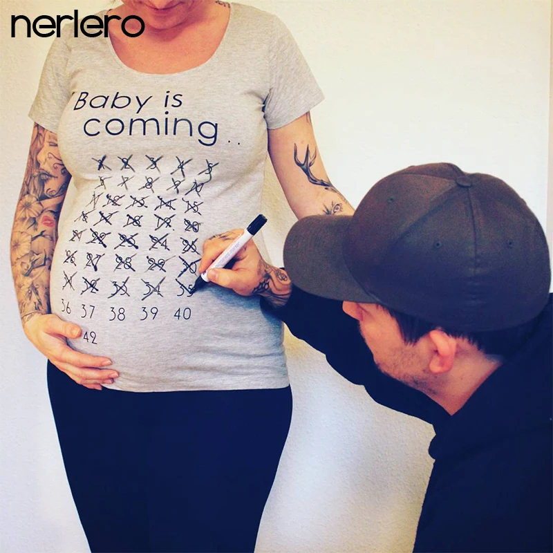 Беременности и родам футболку для близится к истечению с принтом женская обувь