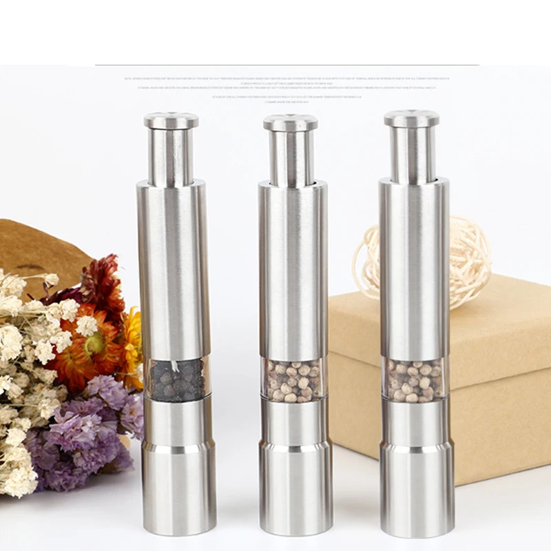 

1 шт. горячая Распродажа ручные Нержавеющая сталь Thumb Нажмите соль перец специй мельница Muller палка Кухня инструменты аксессуары L * 5