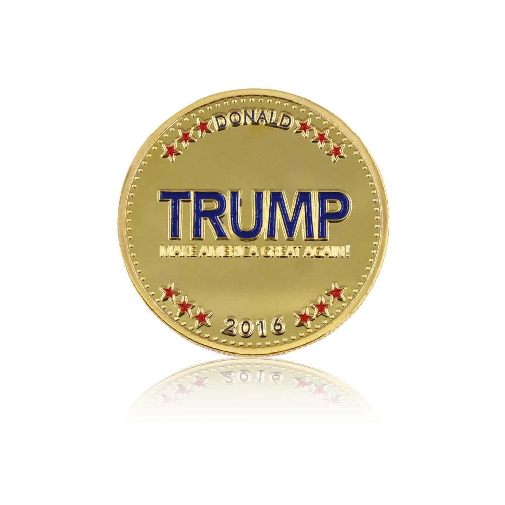 24k позолоченная металлическая монета президент США Дональд Трамп сувенирная 999 9