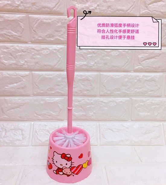 Hello kitty мультяшная щетка для унитаза прекрасный набор ванной комнаты аксессуары
