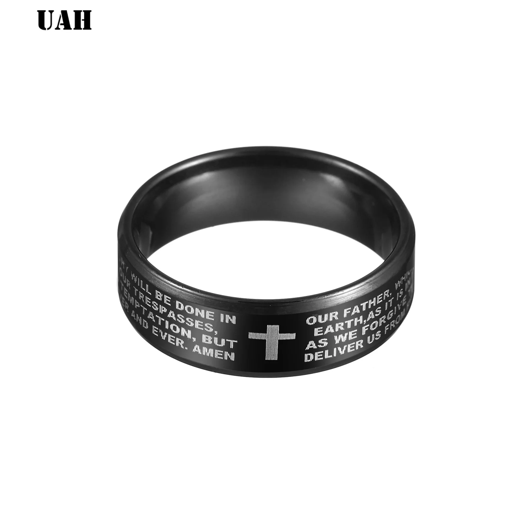 Обручальные кольца из нержавеющей стали 316L для мужчин и женщин, библейские кольца с крестом для молитвы, в стиле панк, ювелирные изделия в подарок