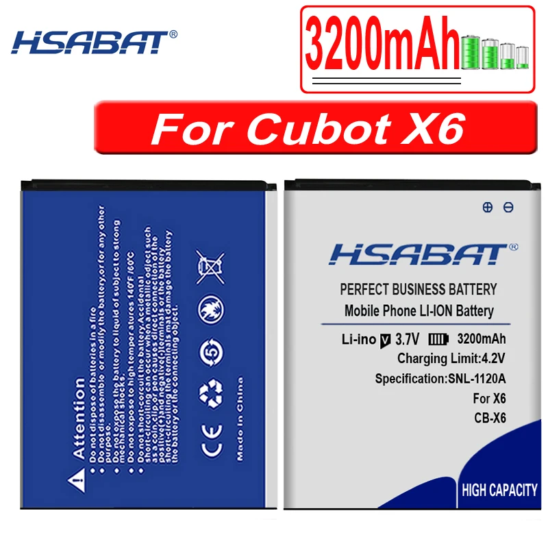 HSABAT 3200 мАч хорошее качество батареи для Cubot X6 батареи+ Быстрая