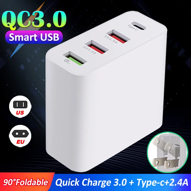 Универсальный ce rohs быстрая зарядка Быстрая qc для samsung iphone зарядное устройство usb 4