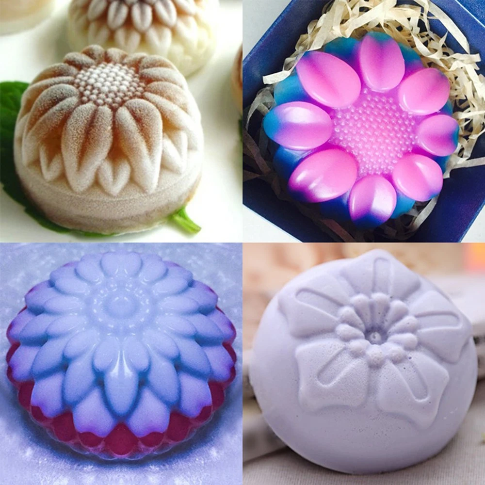 6 Cavity Flower Shaped Silicone DIY Handmade Soap Candle Cake Mold Supplies Hole Crafts fast sent wholesale | Дом и сад