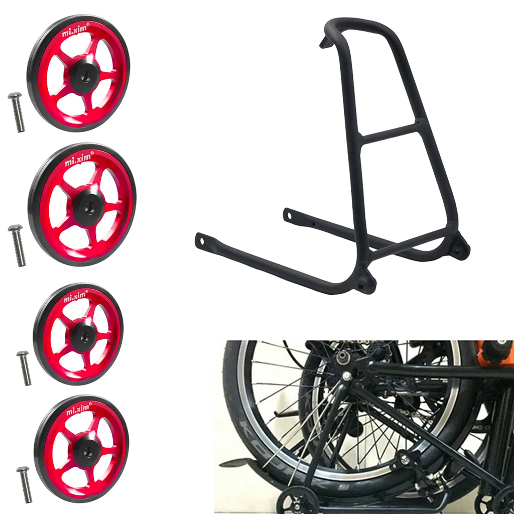 

Folding Bike Easy Wheel 6cm Transport Easywheel Mount Cargo Rack for Brompton