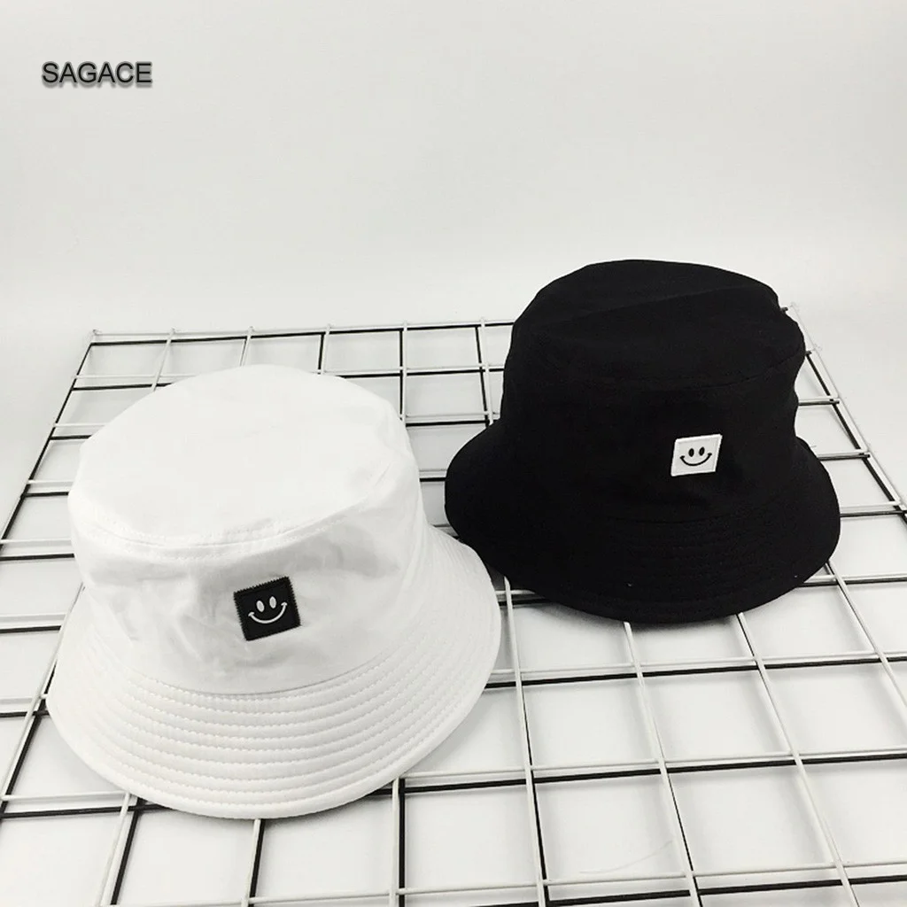 Черно белая Панама со смайликом унисекс Кепка с Бобом в стиле хип хоп Gorros Мужская