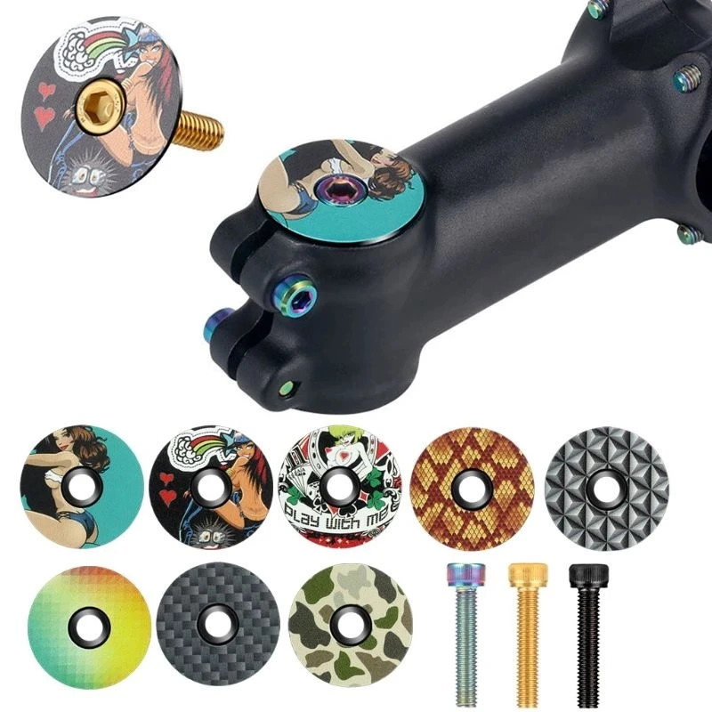 

MTB Road Bike Bowl Cover Bicycle Stem Top Cap for 28.6mm Fork Tube Headset Cap Cycling Accessories