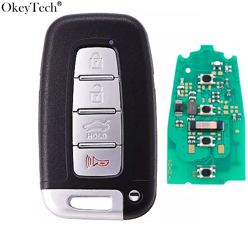 Дистанционный смарт ключ Okeytech 4 кнопки 315 МГц для Hyundai акцент Гетц Elantra Santa ID46 Chip FCC