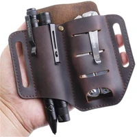 leather sheath for belt and flashlight camping tool outdoor tactical belt with key holder muti tool storage bag outdoor tools
