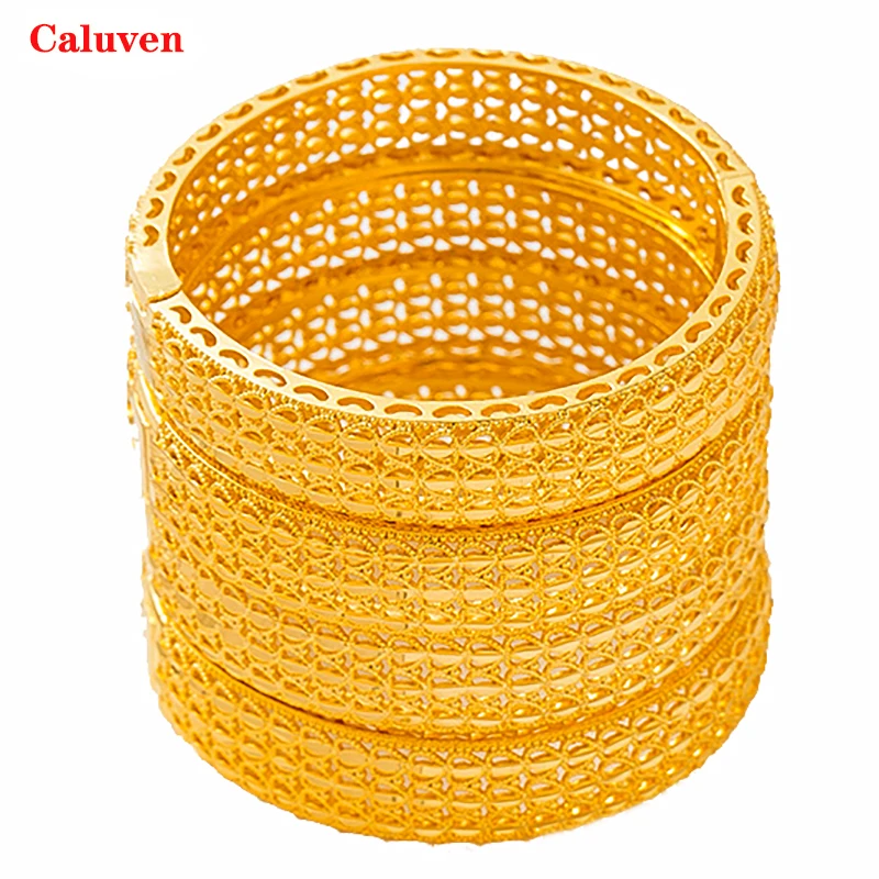 4 шт. индийские золотые браслеты арабские ювелирные &quotДубай&quot для женщин медная