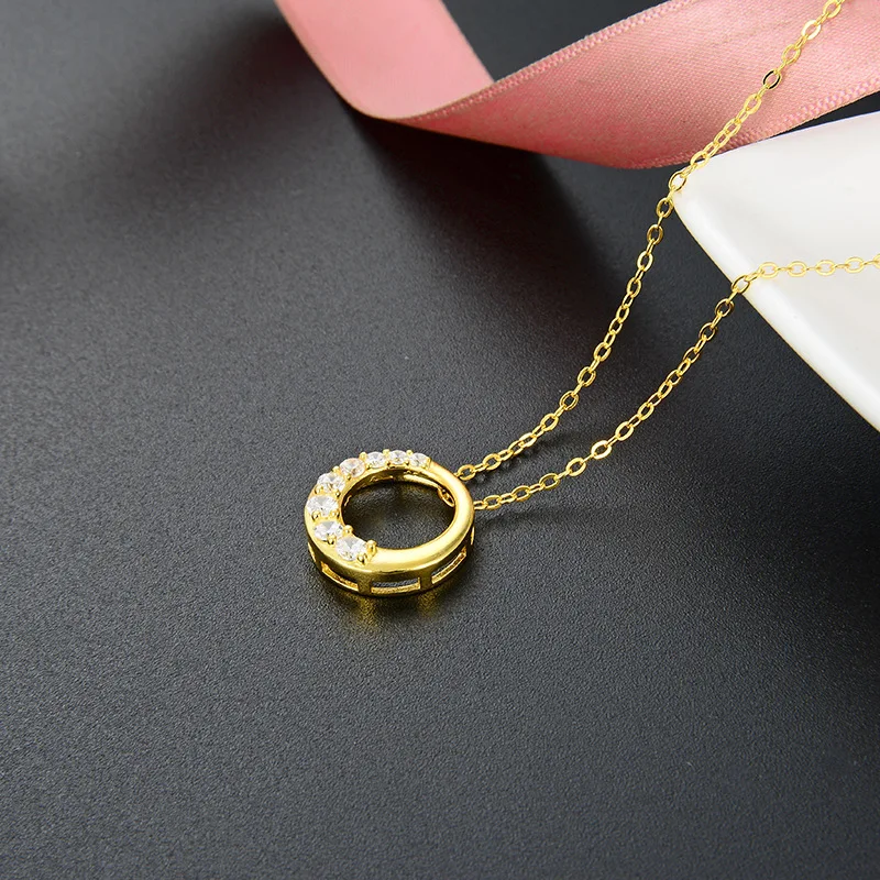 

S925 Sterling Silver Fashion Popular Creative Personality Style Zircon Pendant Necklace Clavicle Chain Silver Jewelry