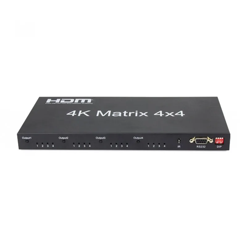 2.0 HDMI-compatible Matrix 4x4 4K@60Hz（RGB/YUV 4：4：4）Switch Splitter 4 in 4 out control through RS232 or IR remote HDMI-Switcher