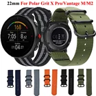 Ремешок спортивный для наручных часов Polar Vantage M M2, сменный нейлоновый холщовый браслет для смарт-часов Polar Grit X Pro, 22 мм