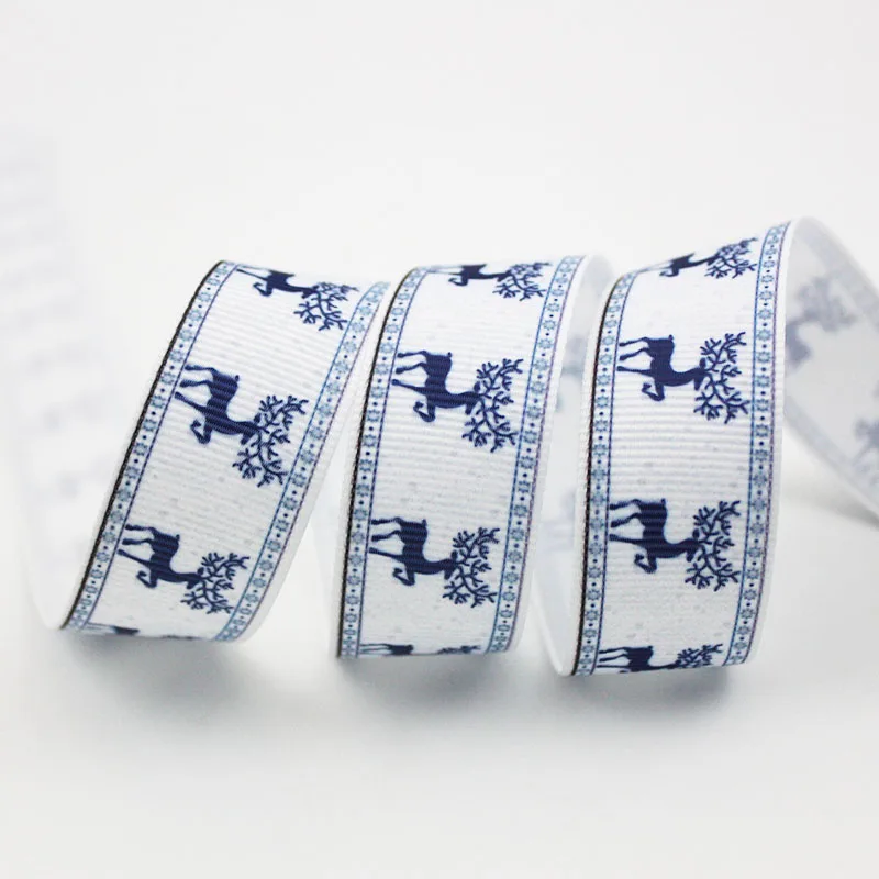 

Cartoon Christmas printed grosgrain ribbon 9-75mm DIY handmade materials christmas wedding gift wrap tape ribbons
