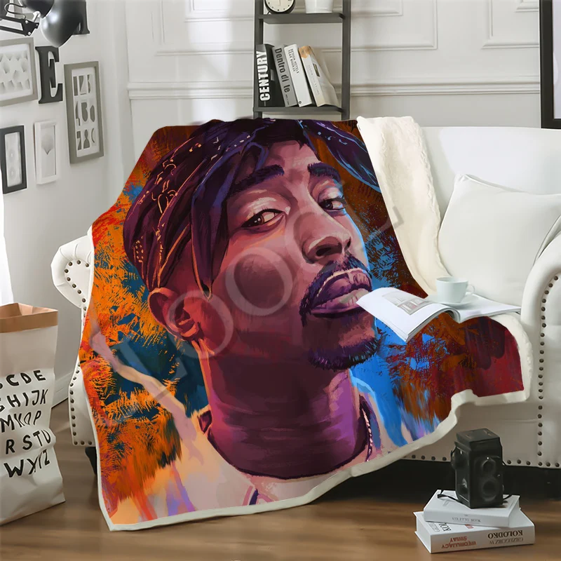 

Одеяло Двухслойное, рок-рэпер, 2pac, плюшевое одеяло