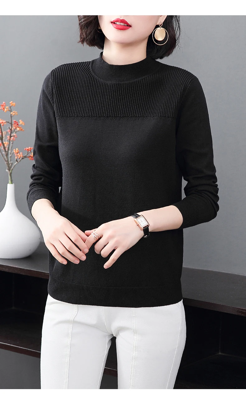 

Sweater Women Knitted Turtleneck Pullover Long Sleeve Tricot Sweaters And Pullovers Female Jumper one