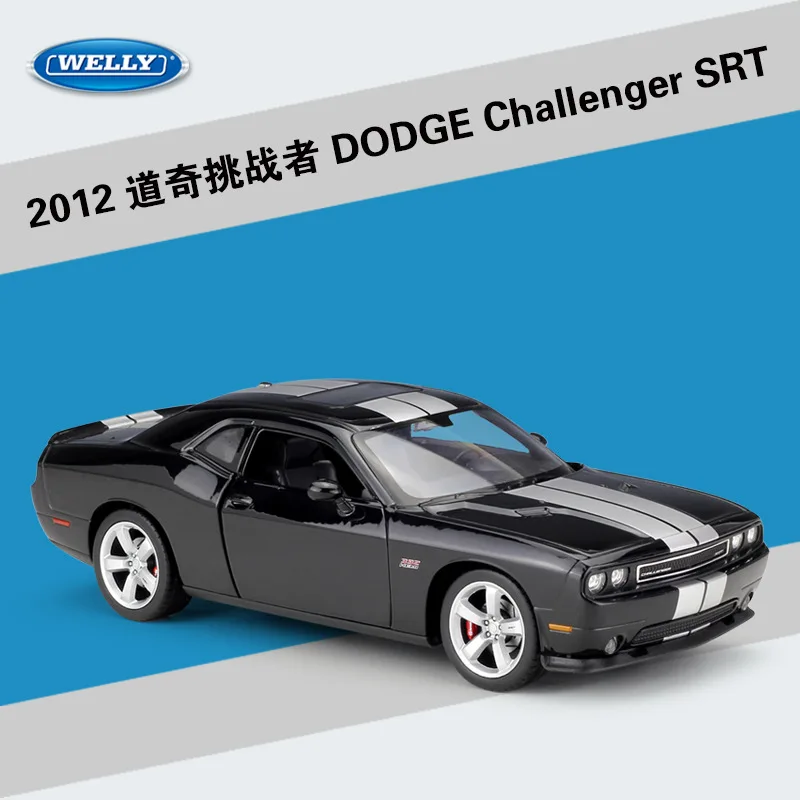 

WELLY 1/24 Car DODGE 2012 Challenger SRT Simulation Metal Diecast Model Car Kids Toys Gifts