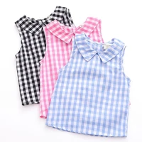 sleeveless summer girls blouses vest tops cotton casual baby girls solid shirts for children kids clothing shirts dress