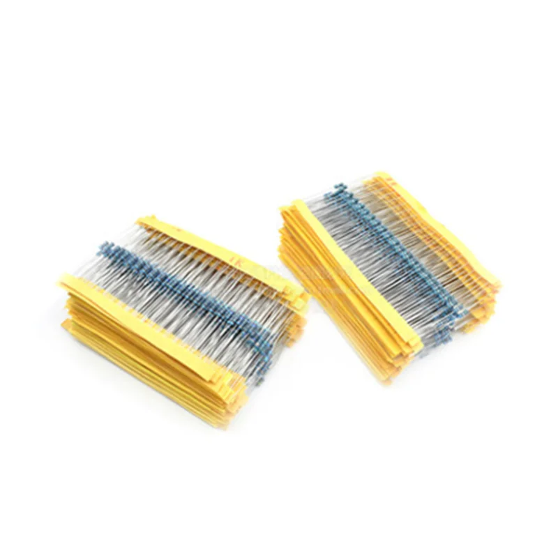 30values=300pcs 600pcs 1/4W  0.25W 1% Metal Film Resistor Assortment Kit Set pack electronic diy kit  (10R~1M) free shipping