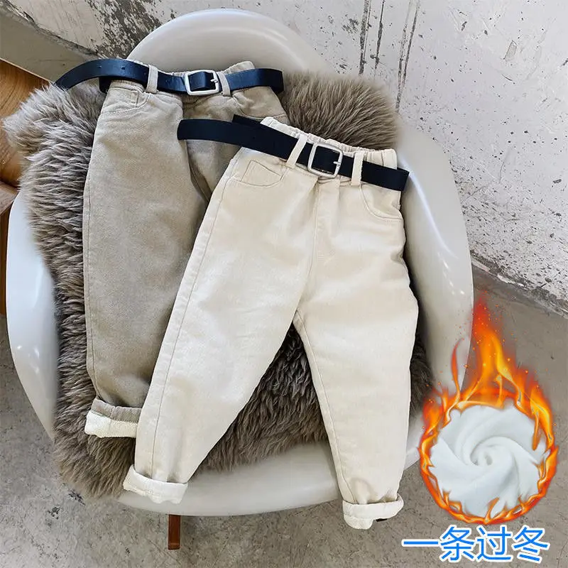 

Шаровары для мальчиков и девочек, зимние плотные повседневные теплые брюки