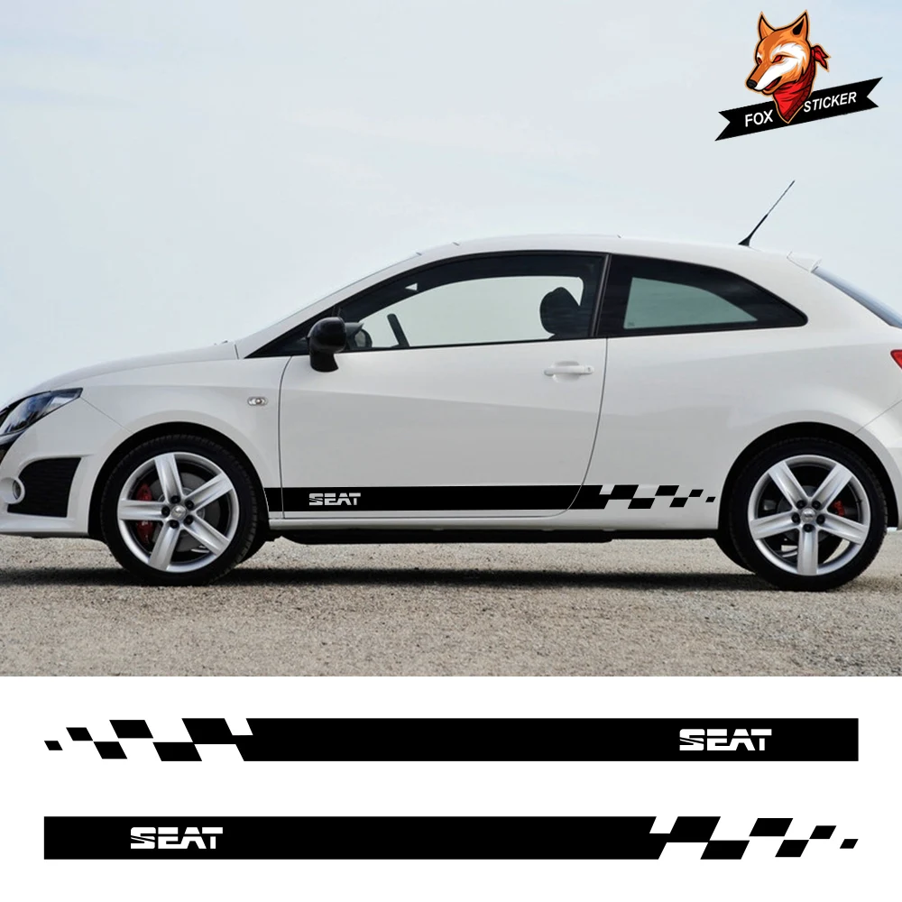 2 шт. наклейки на автомобильные двери и боковые юбки виниловые для Seat Leon MK3 MK2 Tarraco