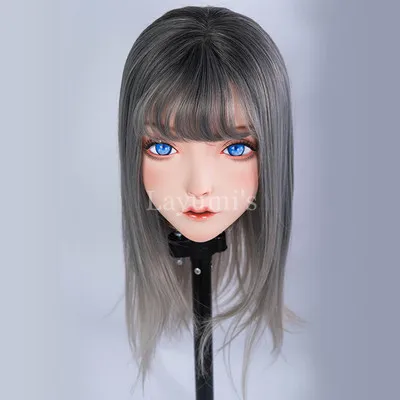 

(LiLi Mask-90) Girl Half Head Halloween Realistic Silicone Mask Cosplay Japanese Comic Anime Kigurumi Mask BJD Crossdresser Doll