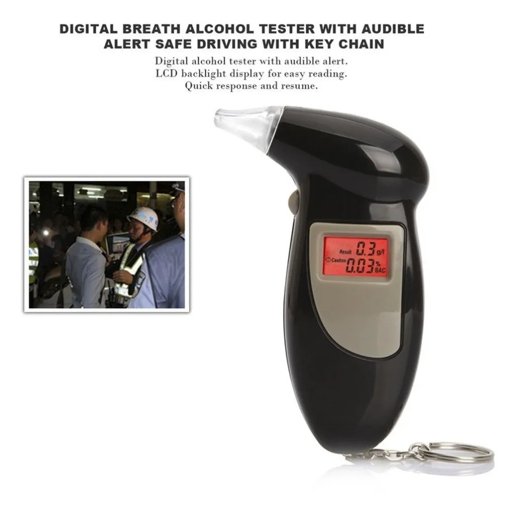

Clinical Test Alcohol Tester Breathalyzer 1pcs Audible Alert Black&Gray